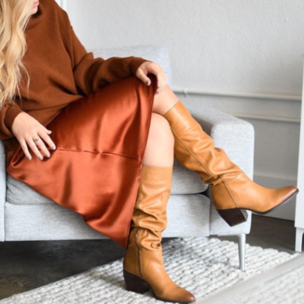 Naturalizer FAE Peanut Butter Knee High Slouch Boots - Peanut Butter - 9.5M